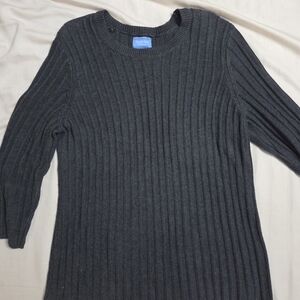 Simply Vera Vera Wang Charcoal Ribbed Sweater